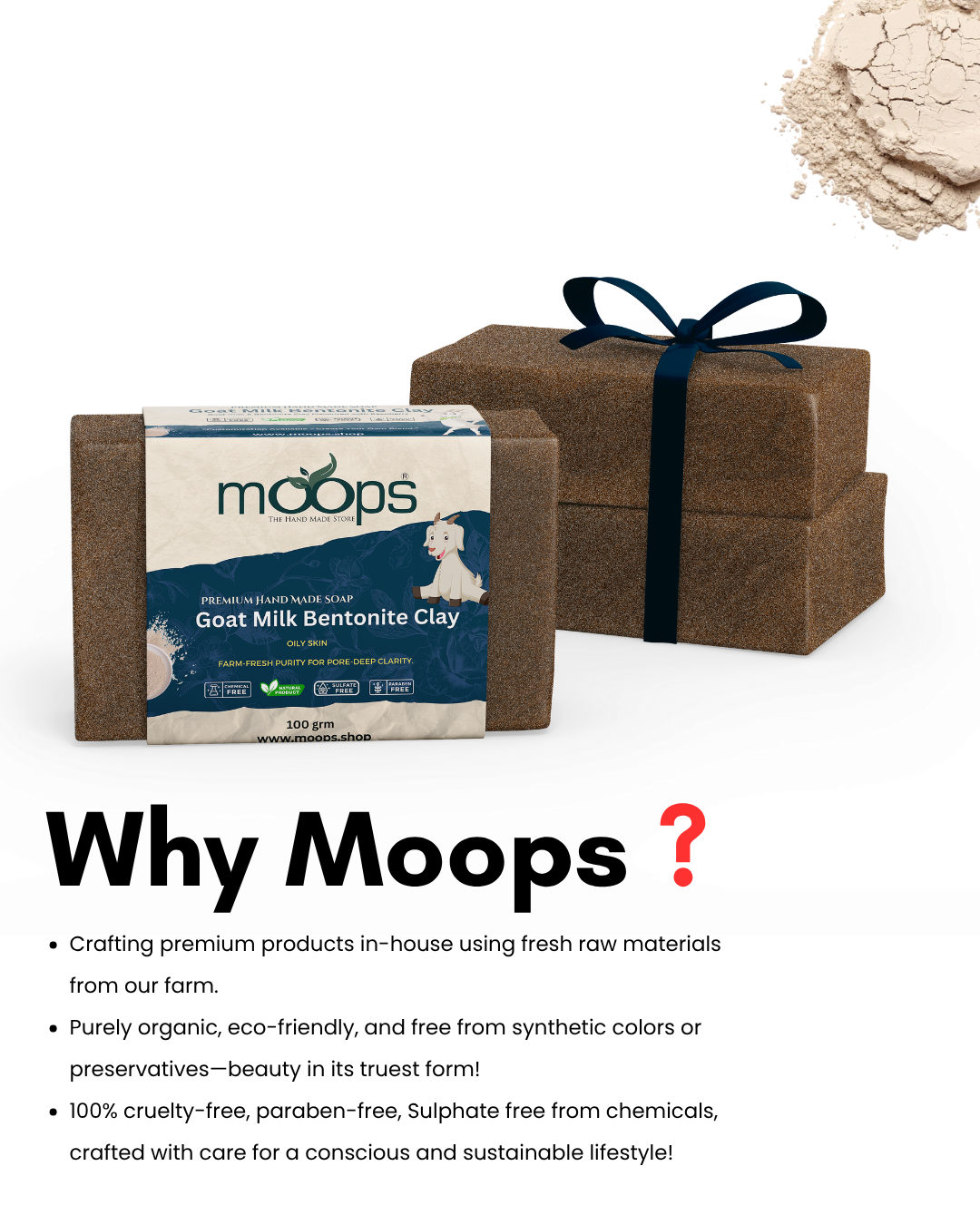 Moops Goat Milk Bentonite Clay Premium Handmade Soap