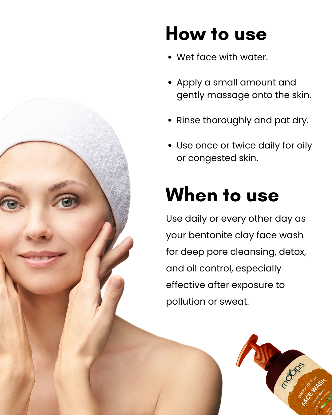 Moops Bentonite Clay Powder and Face wash combo 