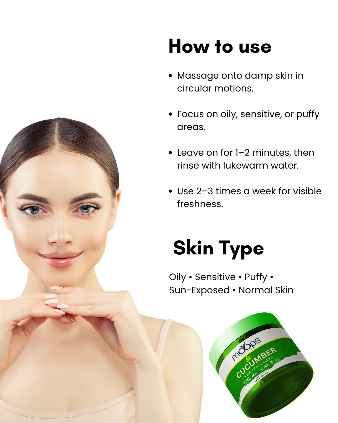 Moops Cucumber Face & Body Scrubber