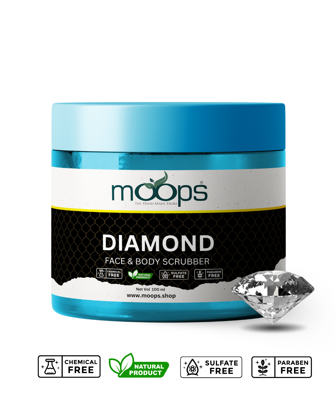 Moops Diamond Face & Body Scrubber