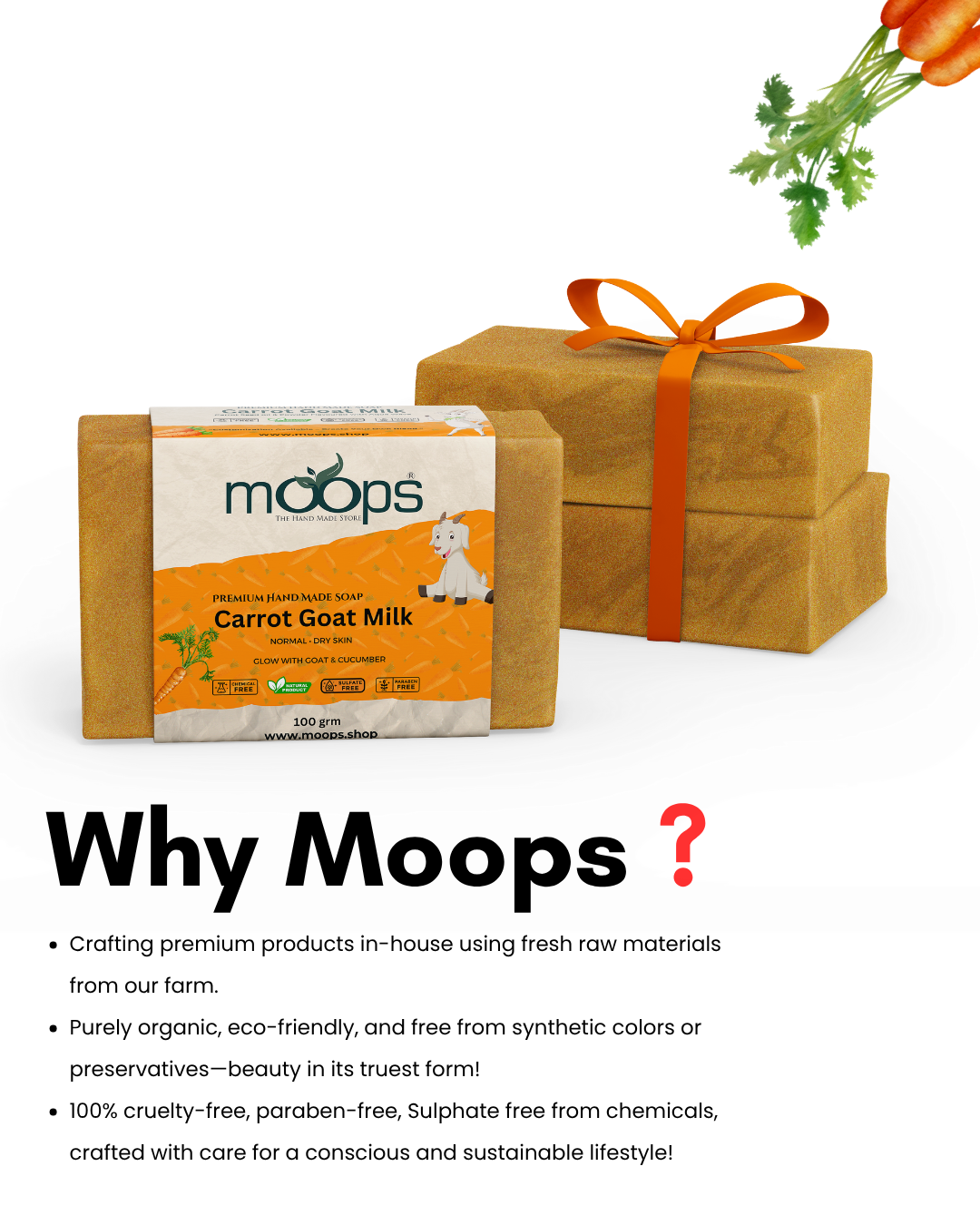 Moops Goat Milk Carrot Premium Handmade Soap