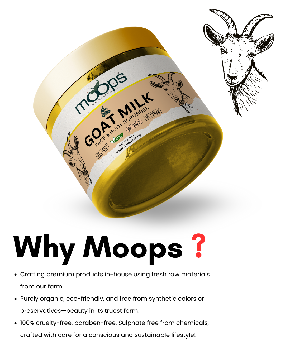 Moops Goat Milk Face & Body Scrubber