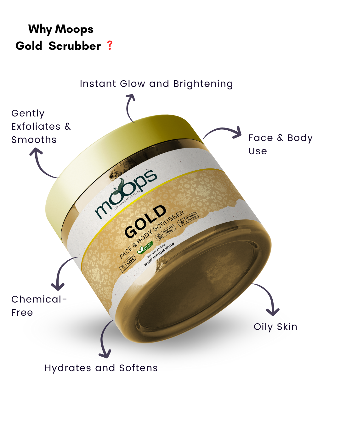 Moops Gold Face & Body Scrubber