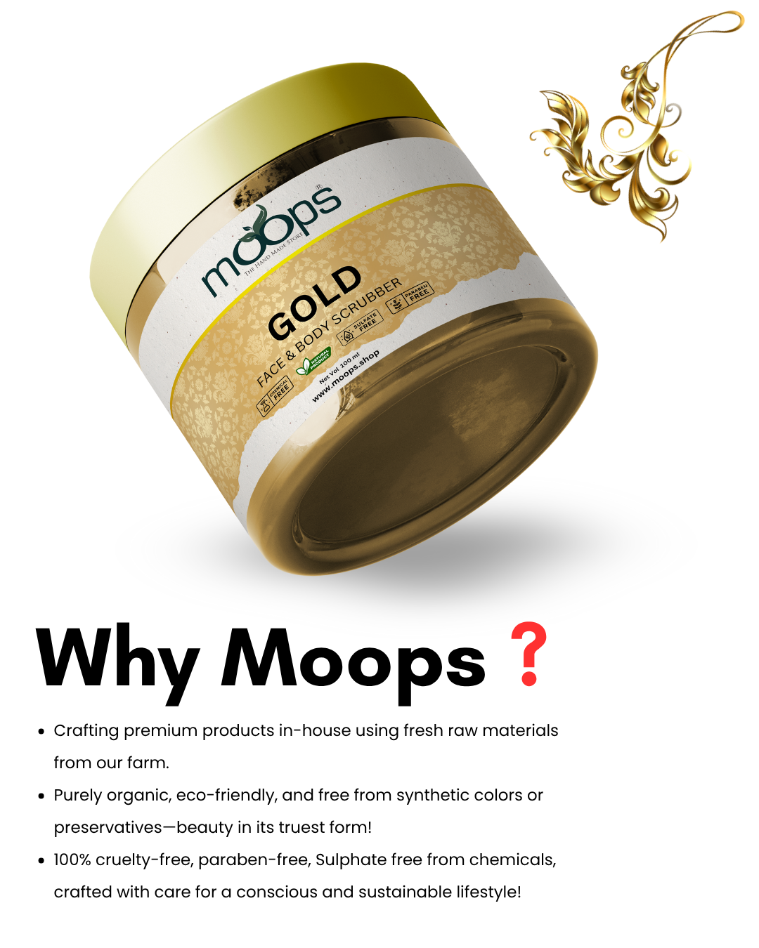 Moops Gold Face & Body Scrubber
