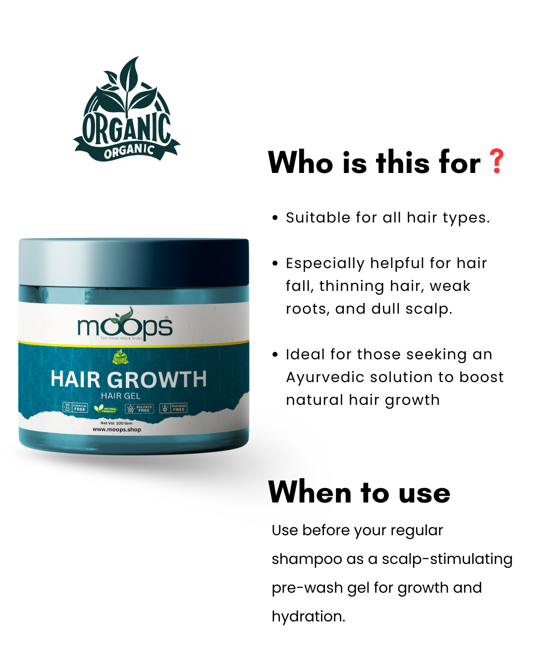 Moops Hair Growth Hair Gel