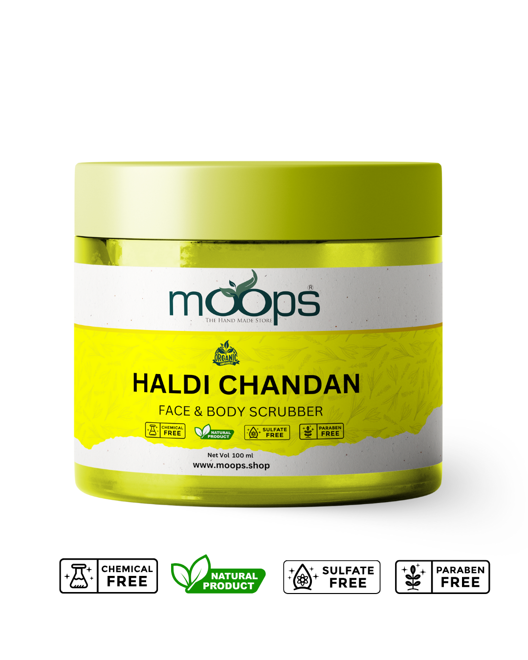 Moops Haldi Chandana Face & Body Scrubber