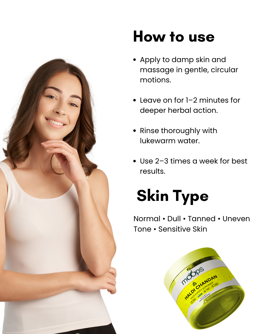 Moops Haldi Chandana Face & Body Scrubber