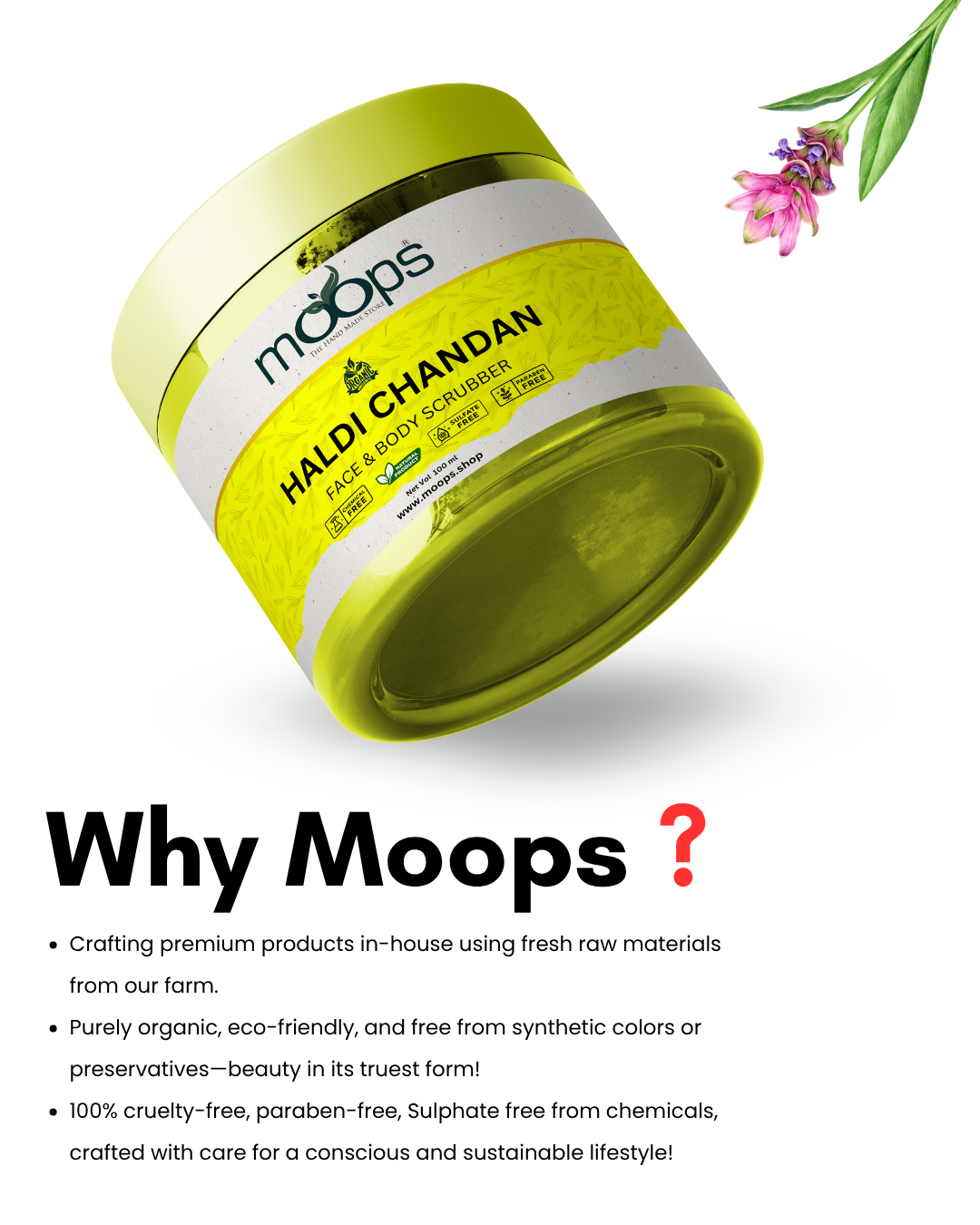 Moops Haldi Chandana Face & Body Scrubber