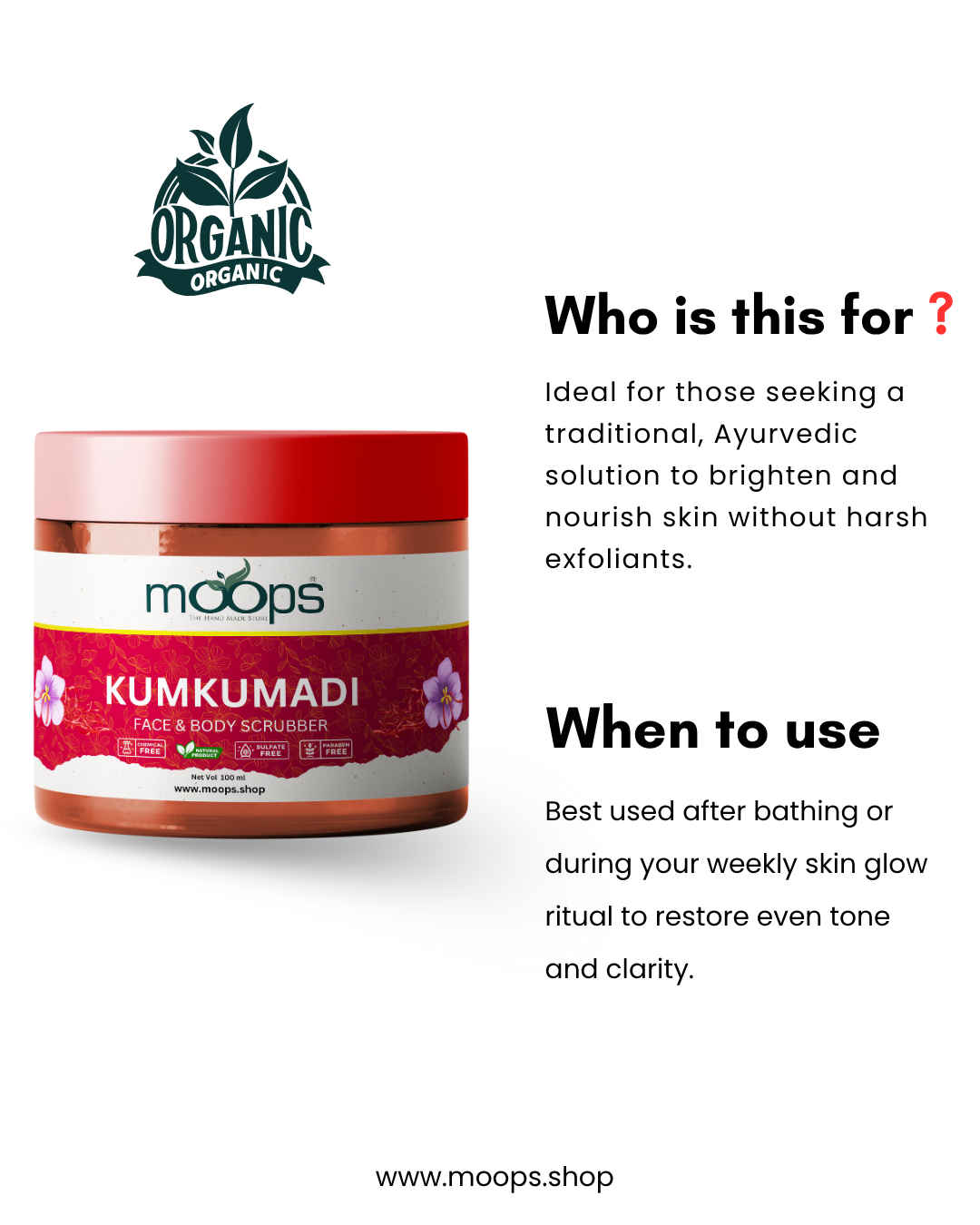 Moops Kunkumadi Face & Body Scrubber