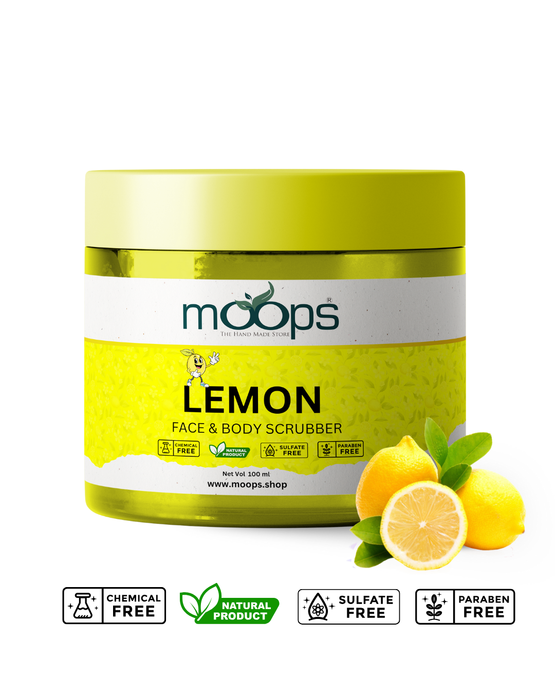Moops Lemon Face & Body Scrubber
