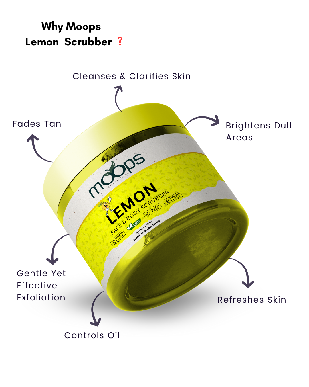 Moops Lemon Face & Body Scrubber