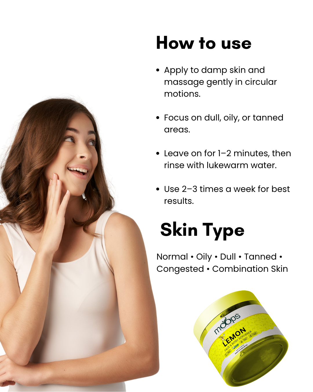 Moops Lemon Face & Body Scrubber