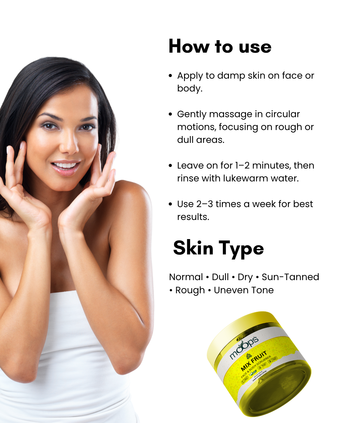 Moops Mixed Fruit Face & Body Scrubber