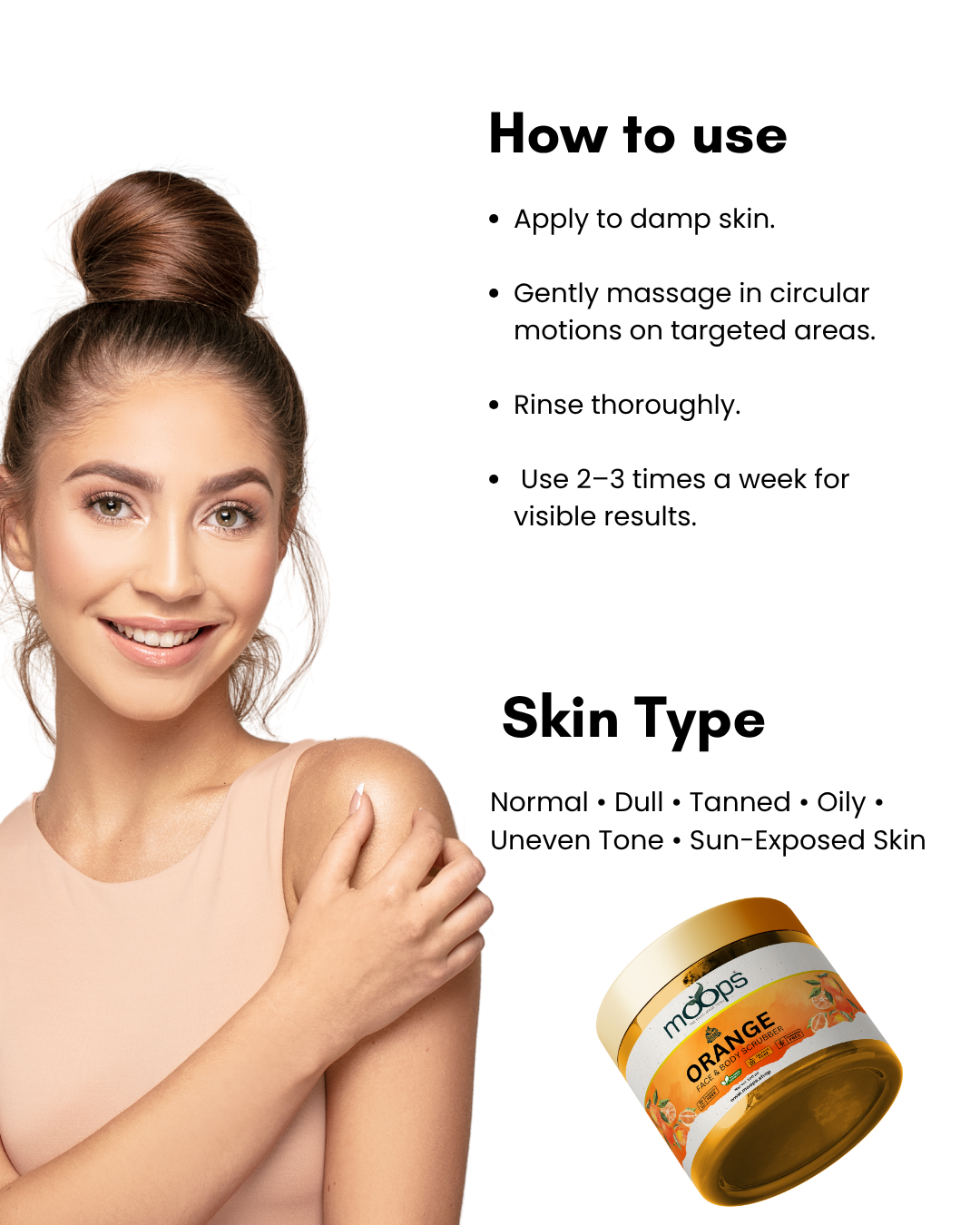 Moops Orange Face & Body Scrubber