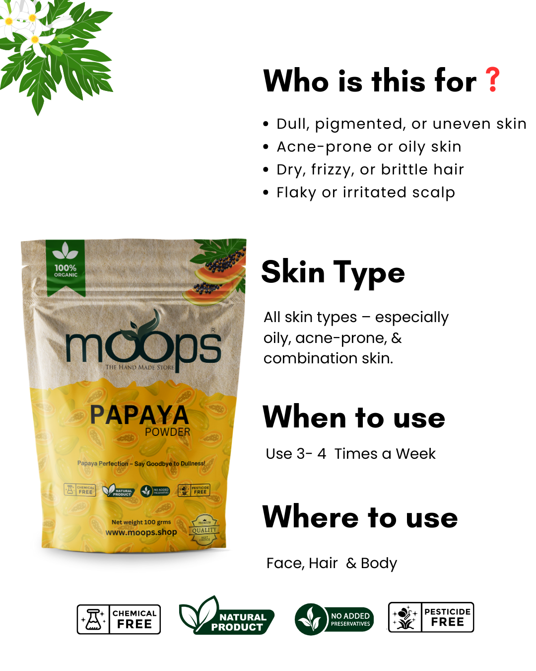Moops Papaya Powder