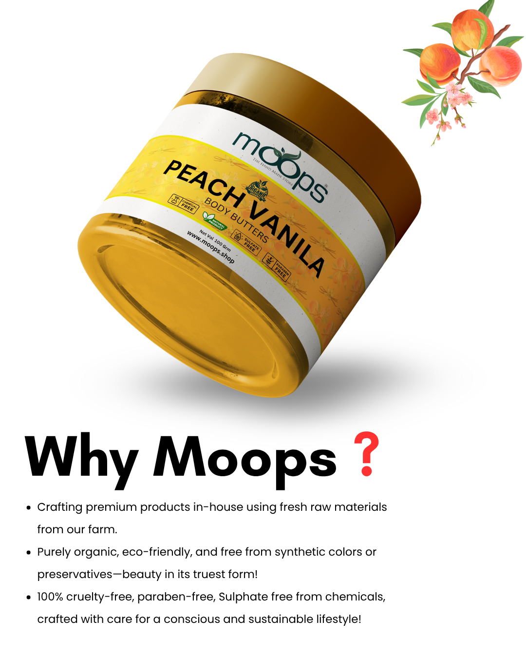 Moops Peach Vanilla Body Butter