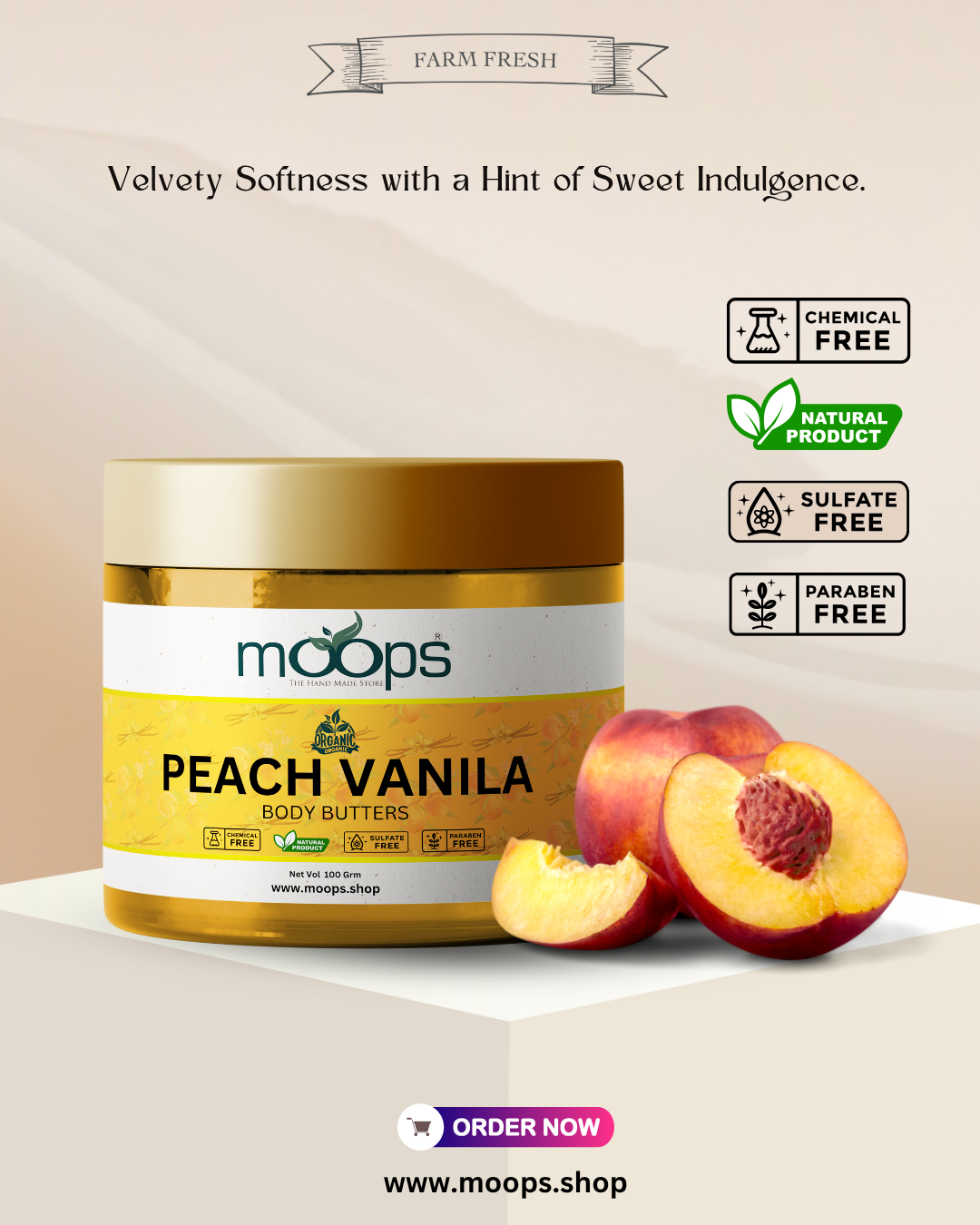 Moops Peach Vanilla Body Butter