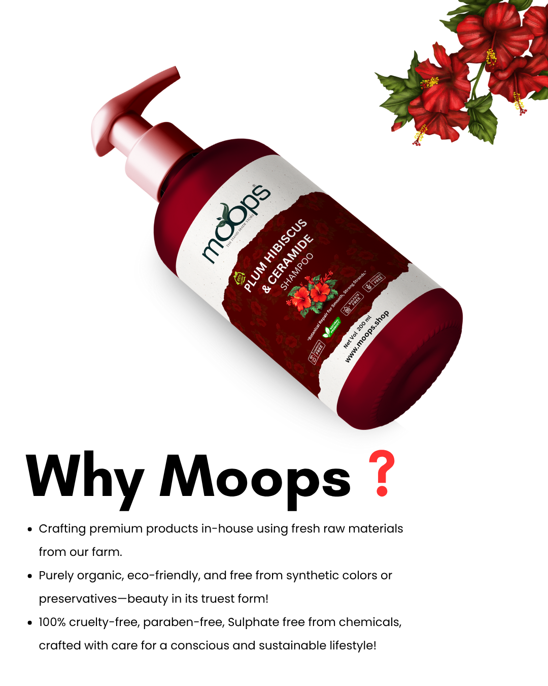 Moops Plum Hibiscus & Ceramide Shampoo