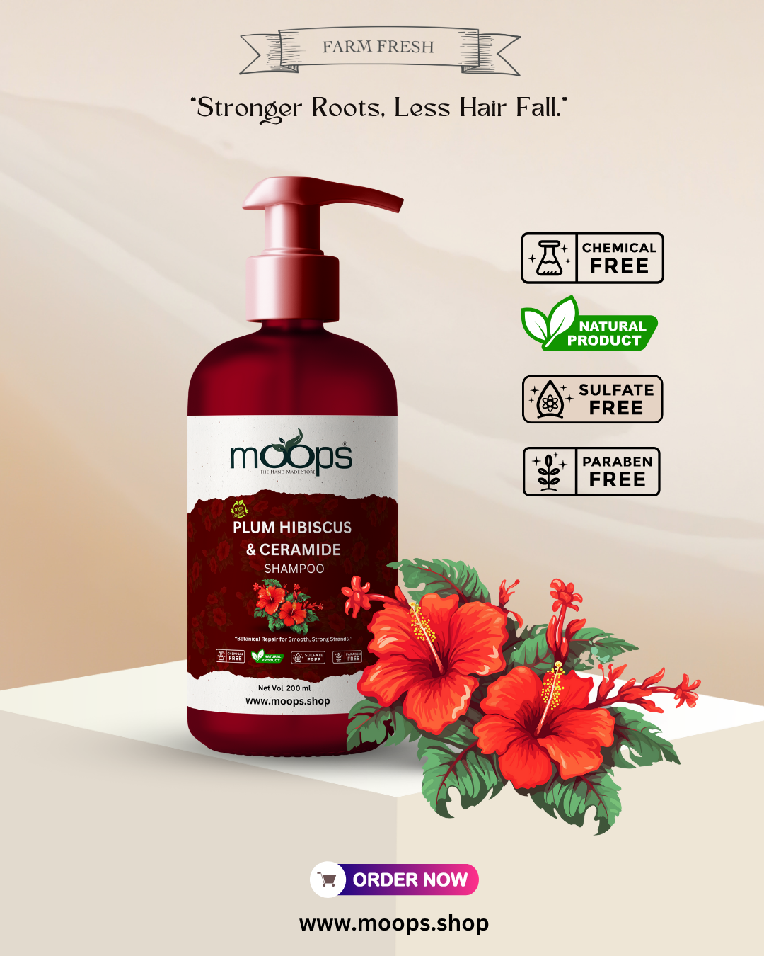 Moops Plum Hibiscus & Ceramide Shampoo