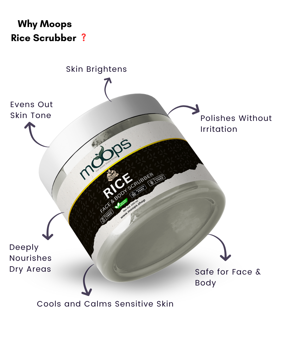 Moops Rice Face & Body Scrubber