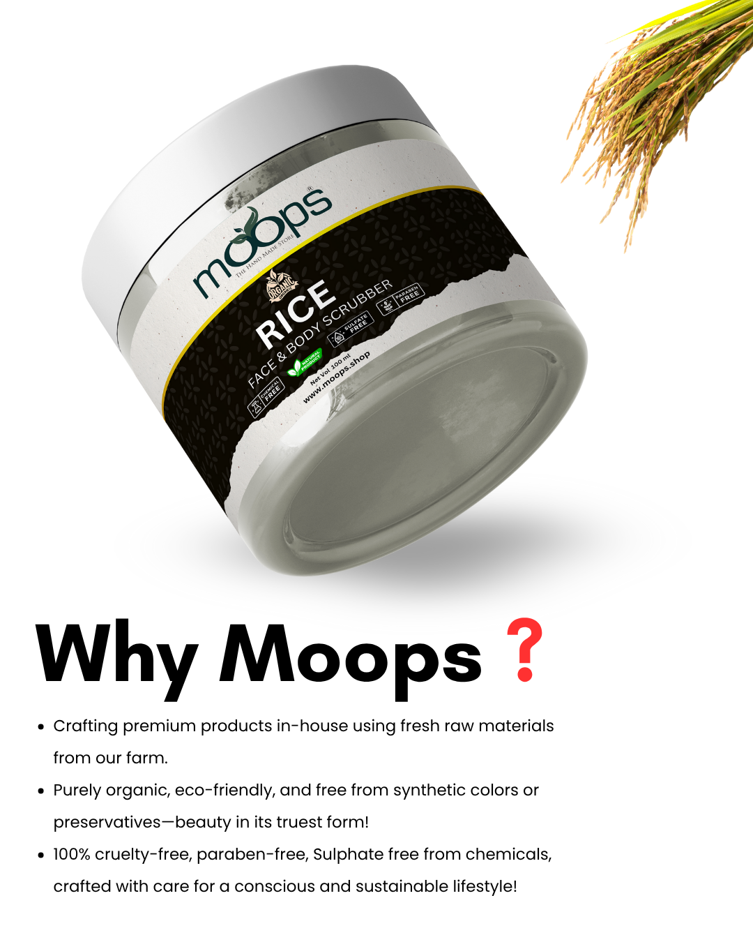 Moops Rice Face & Body Scrubber