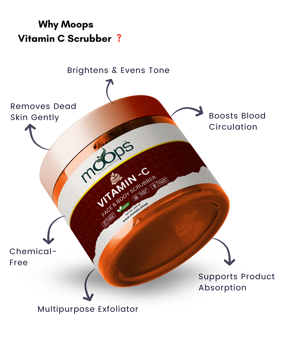 Moops Vitamin C Face & Body Scrubber