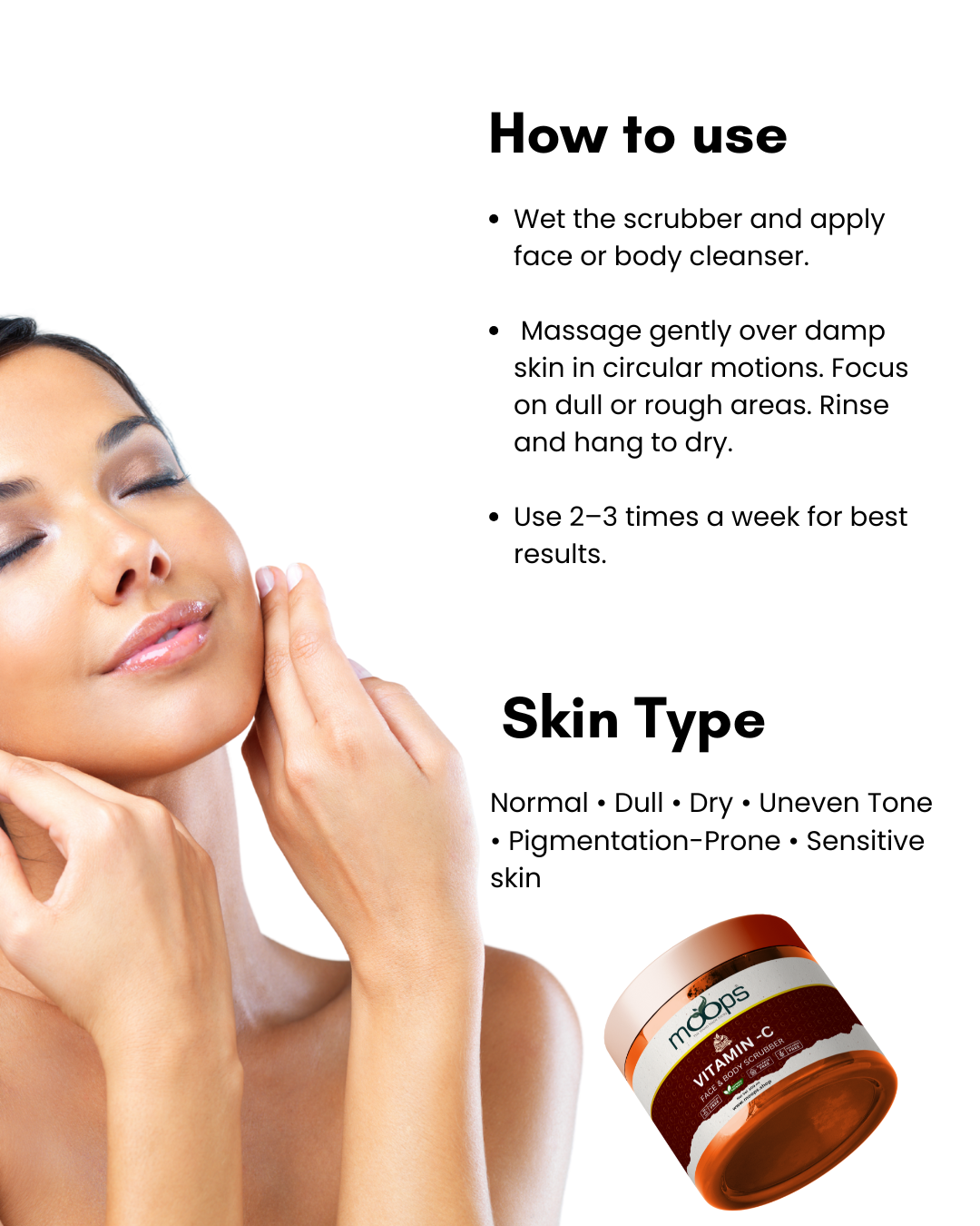 Moops Vitamin C Face & Body Scrubber