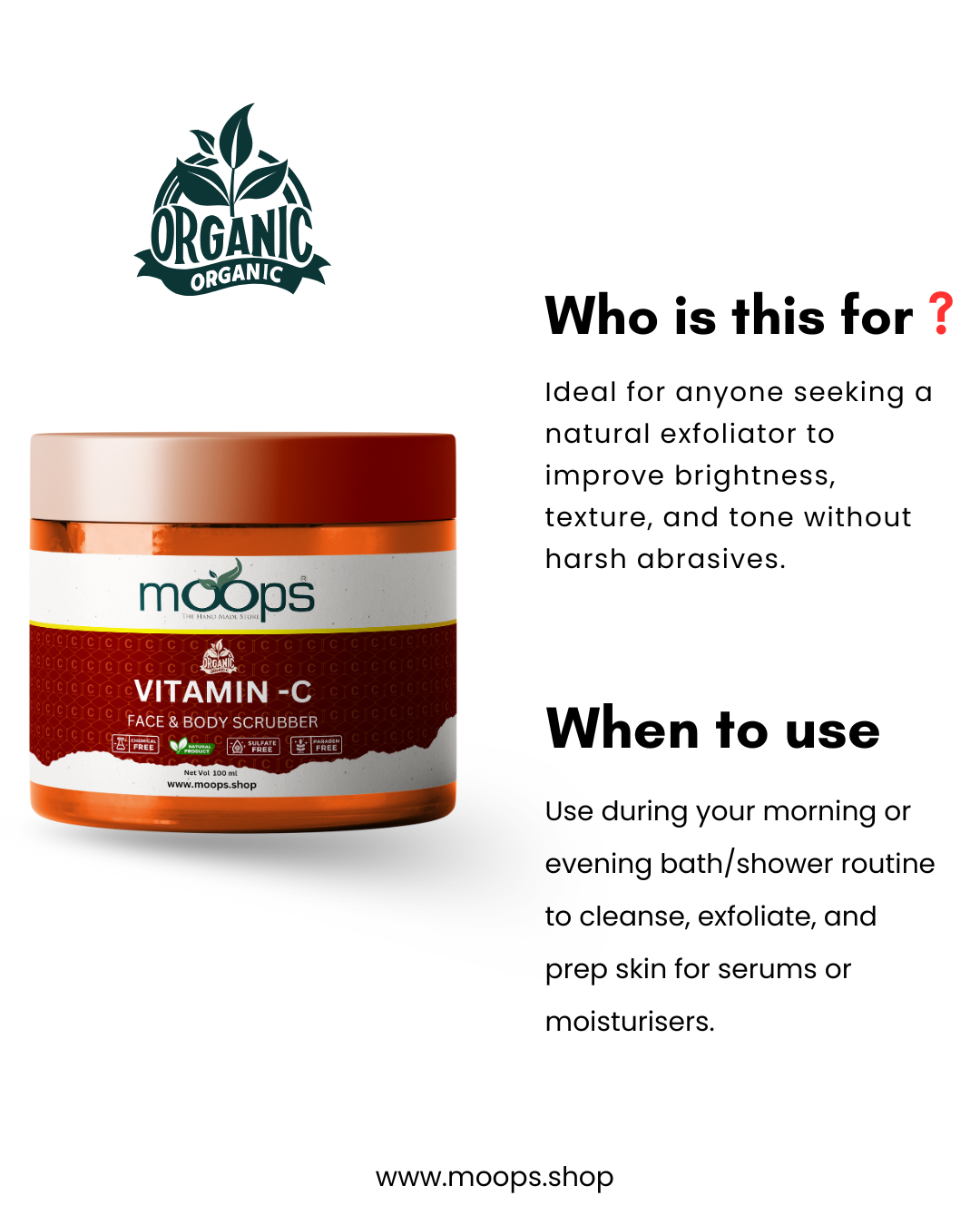 Moops Vitamin C Face & Body Scrubber