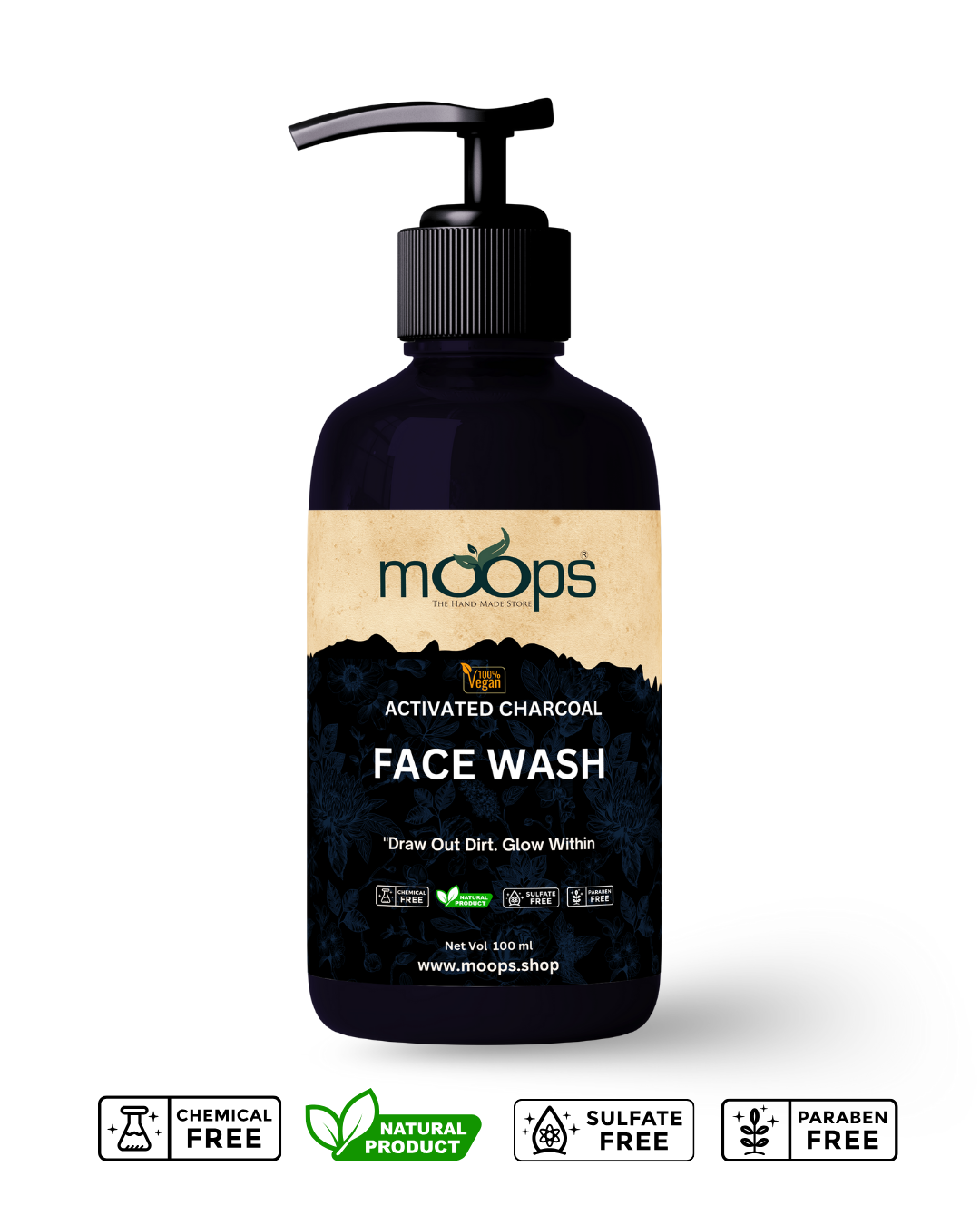 Moops Active charcoal Face wash 