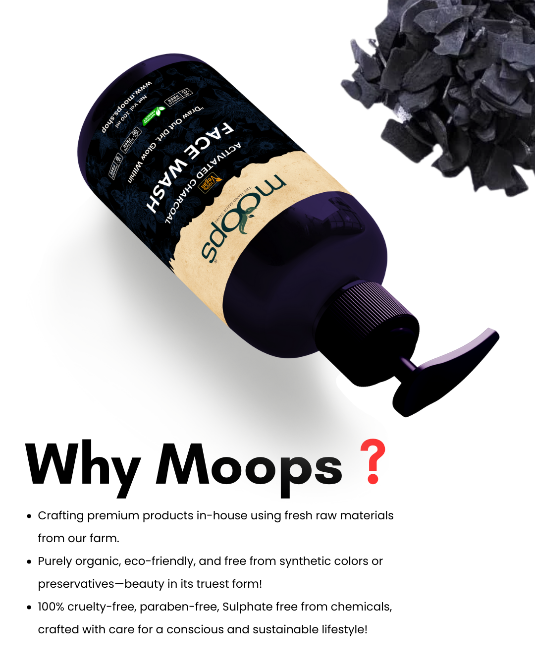 Moops Active charcoal Face wash