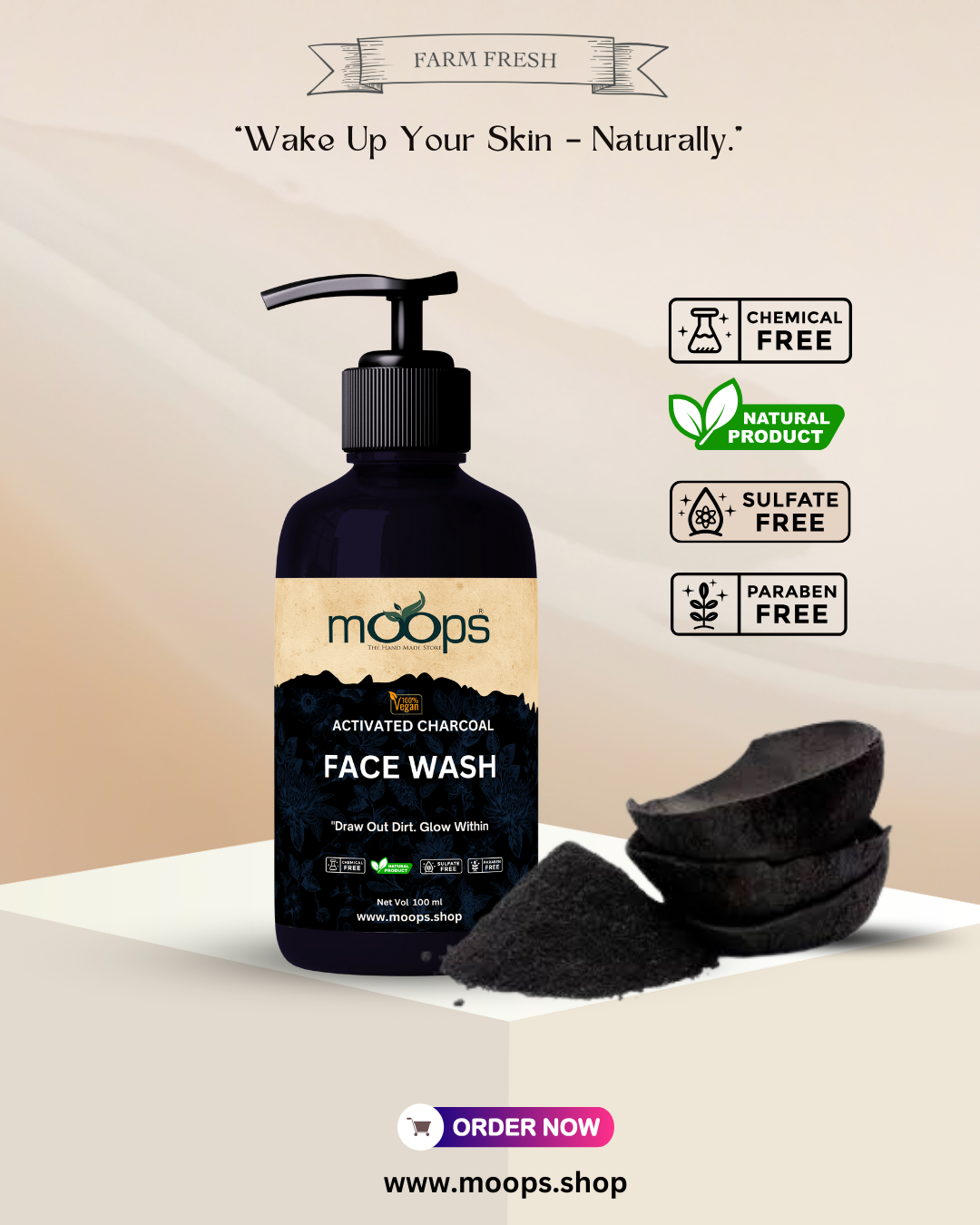 Moops Active charcoal Face wash
