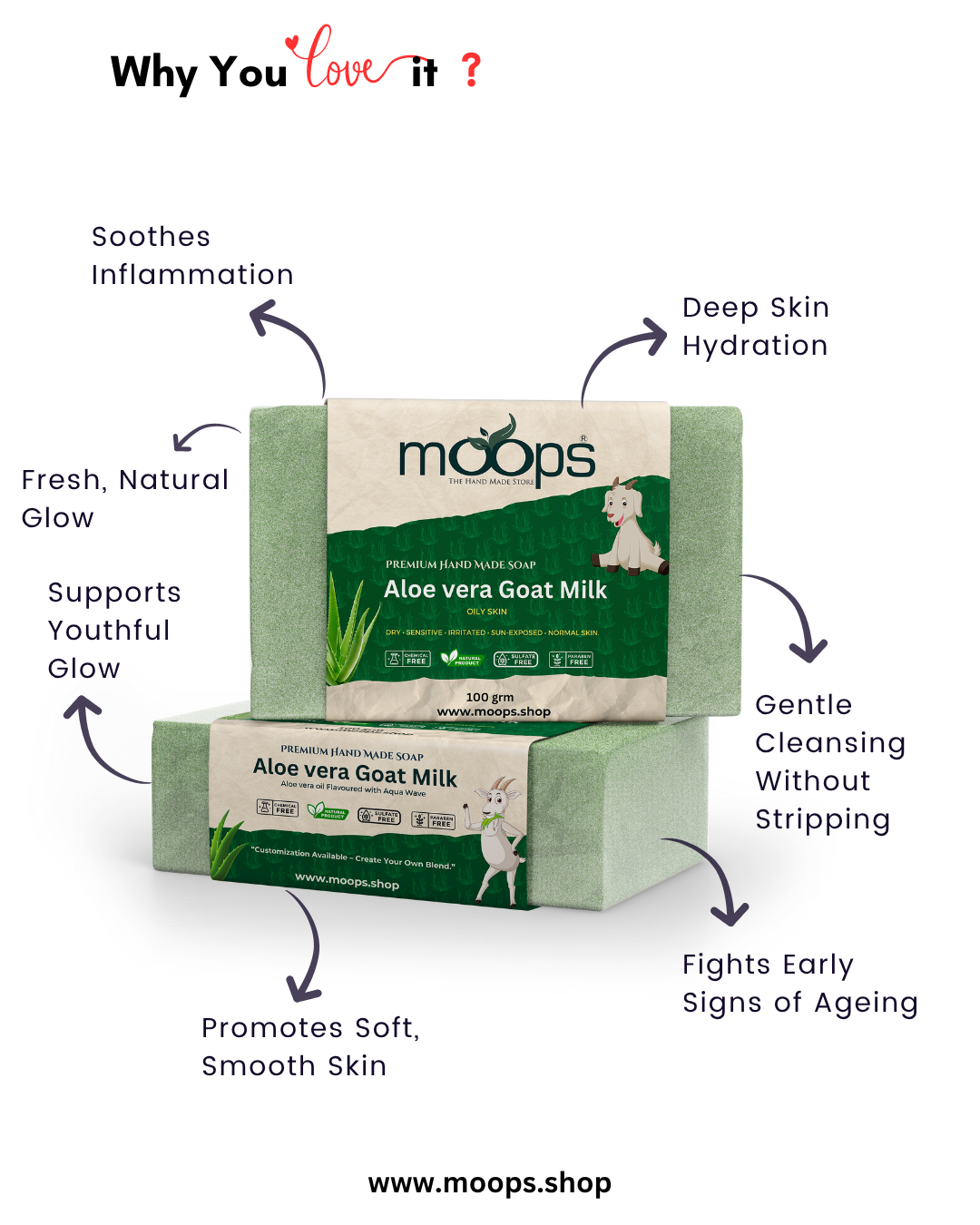 Moops Goat Milk Aloe Vera Premium Handmade Soap