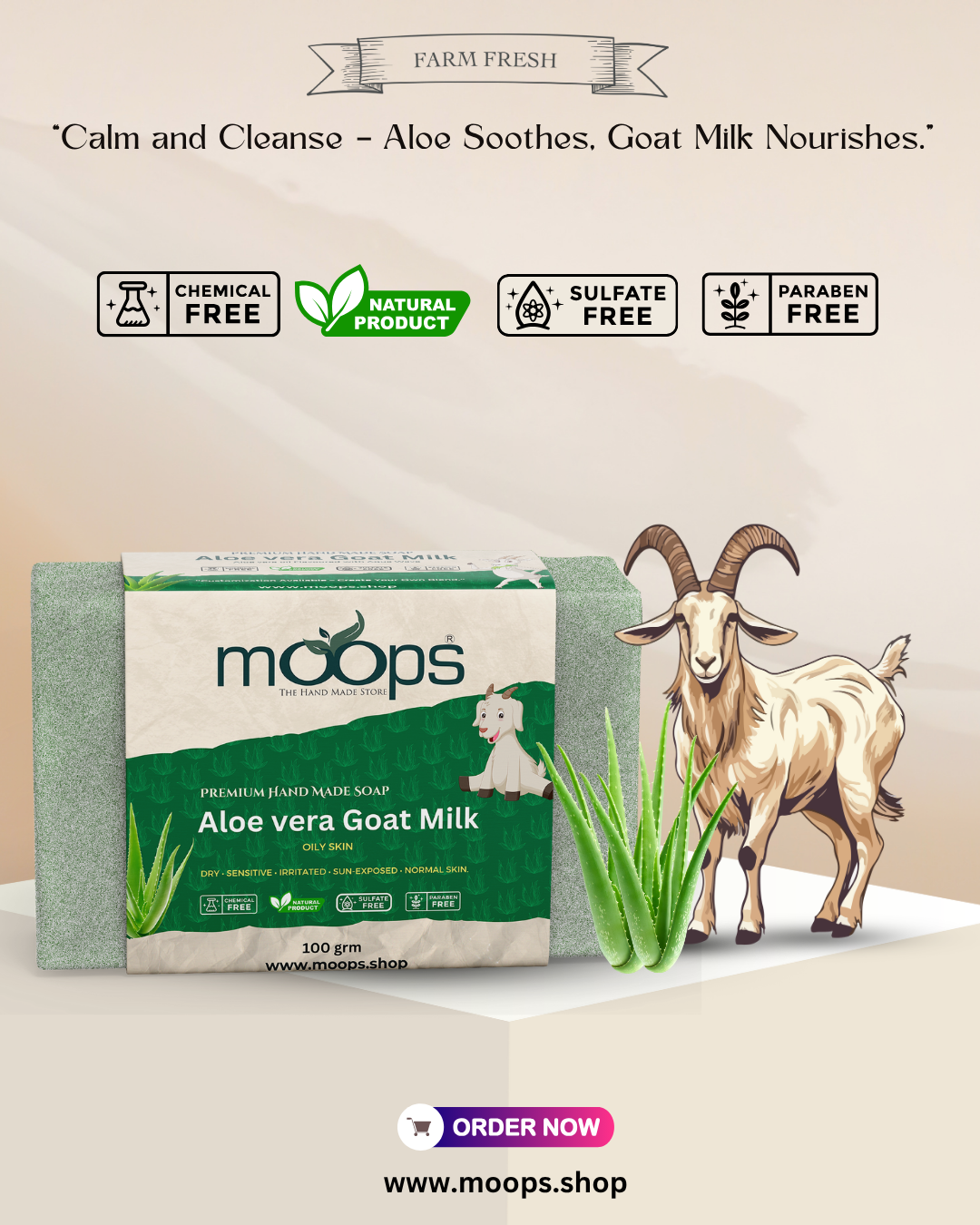 Moops Goat Milk Aloe Vera Premium Handmade Soap