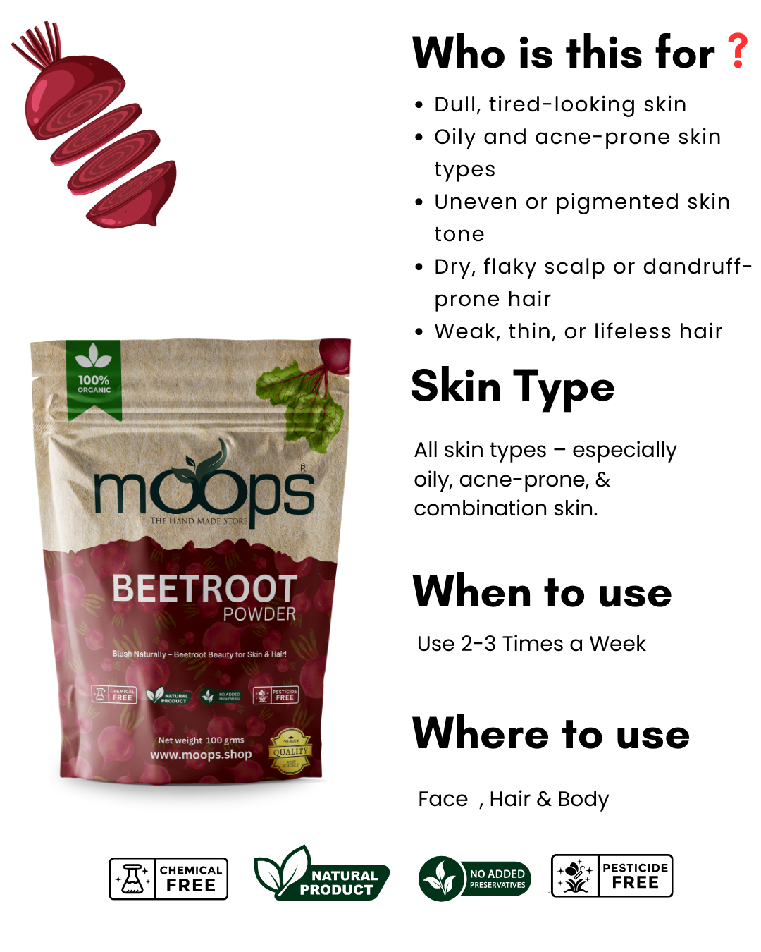 Moops Beetroot Powder