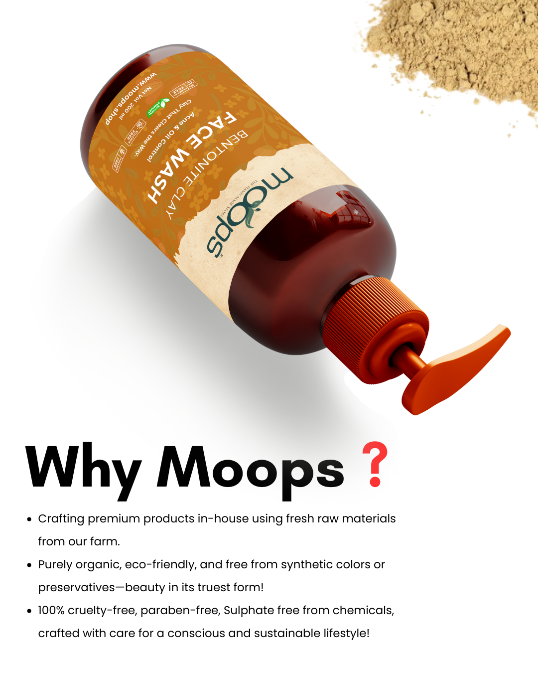 Moops Bentonite clay Face Wash 200ml