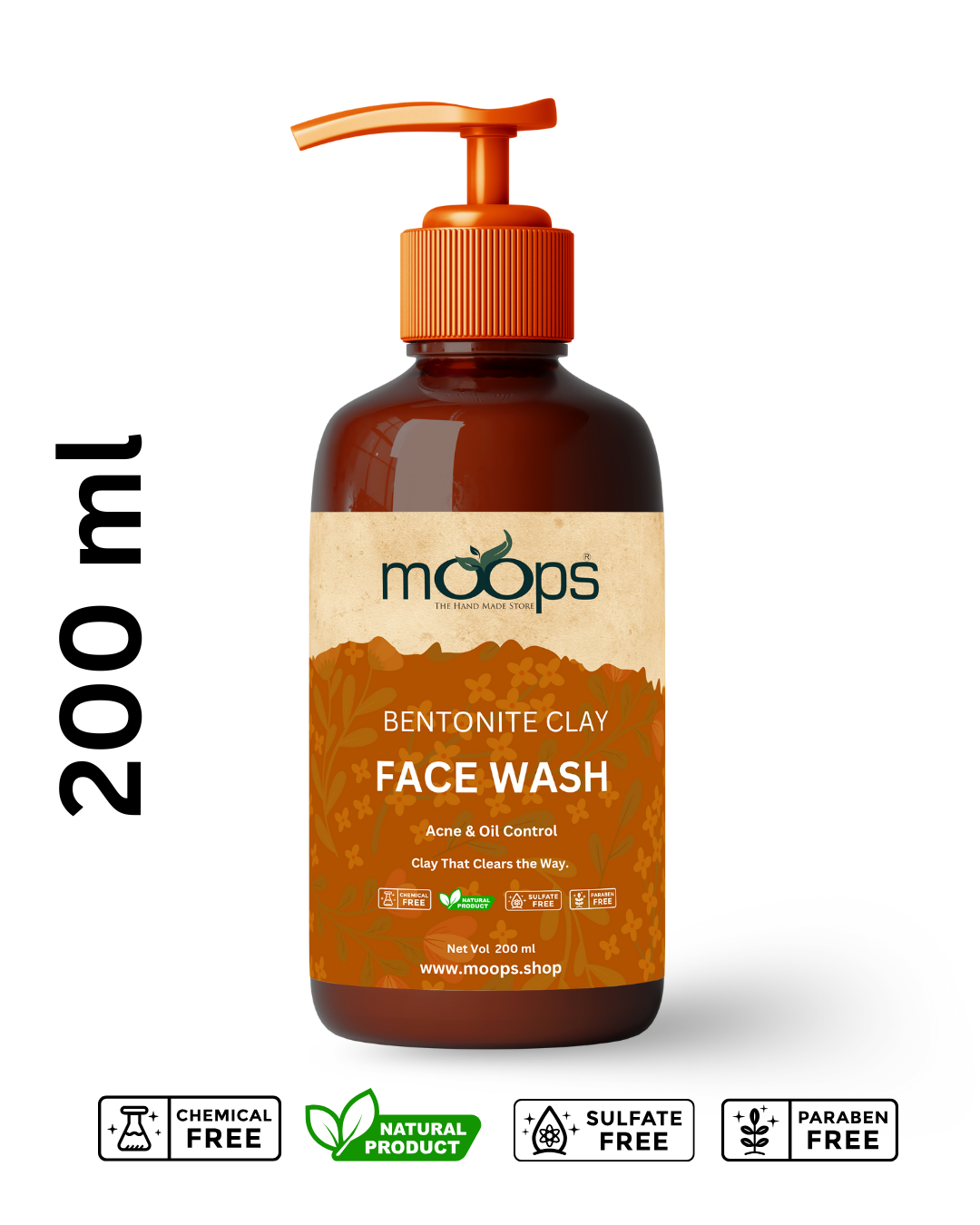 Moops Bentonite clay Face Wash 200ml