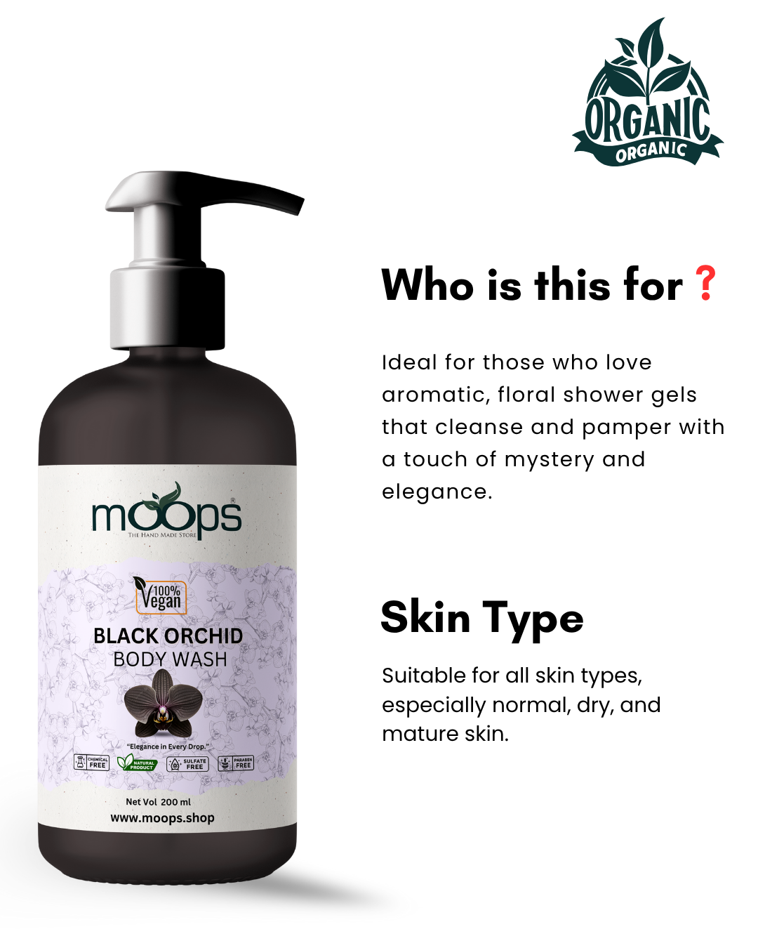 Moops Black Orchid Body Wash