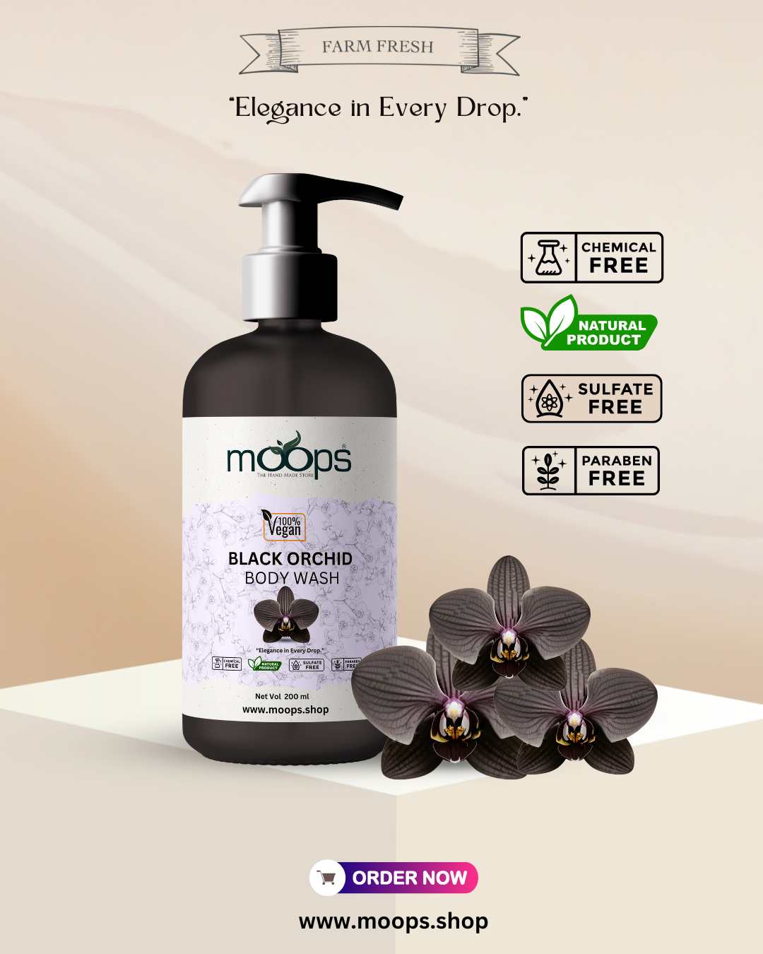 Moops Black Orchid Body Wash