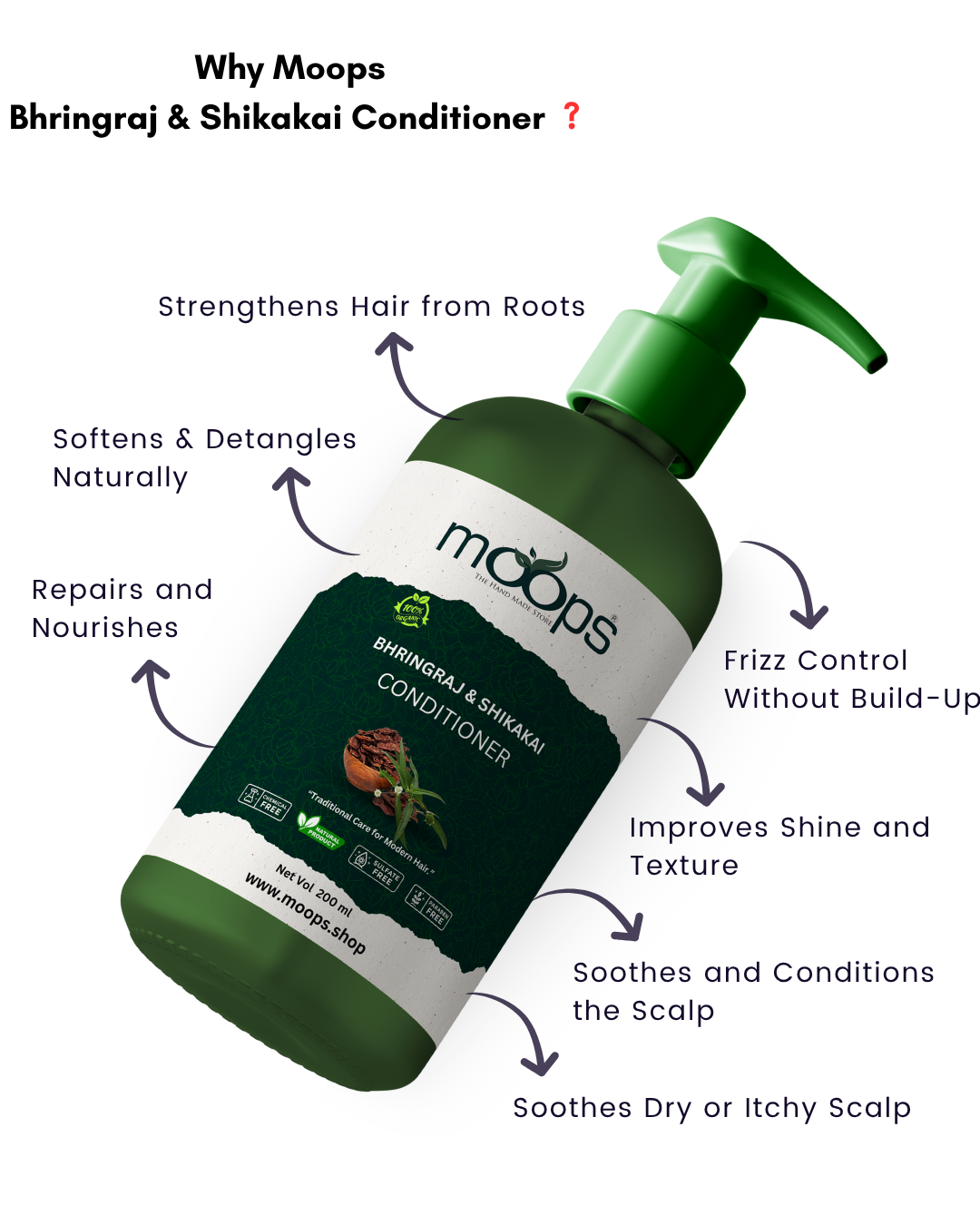 Moops Bhringraj & Shikakai Conditioner