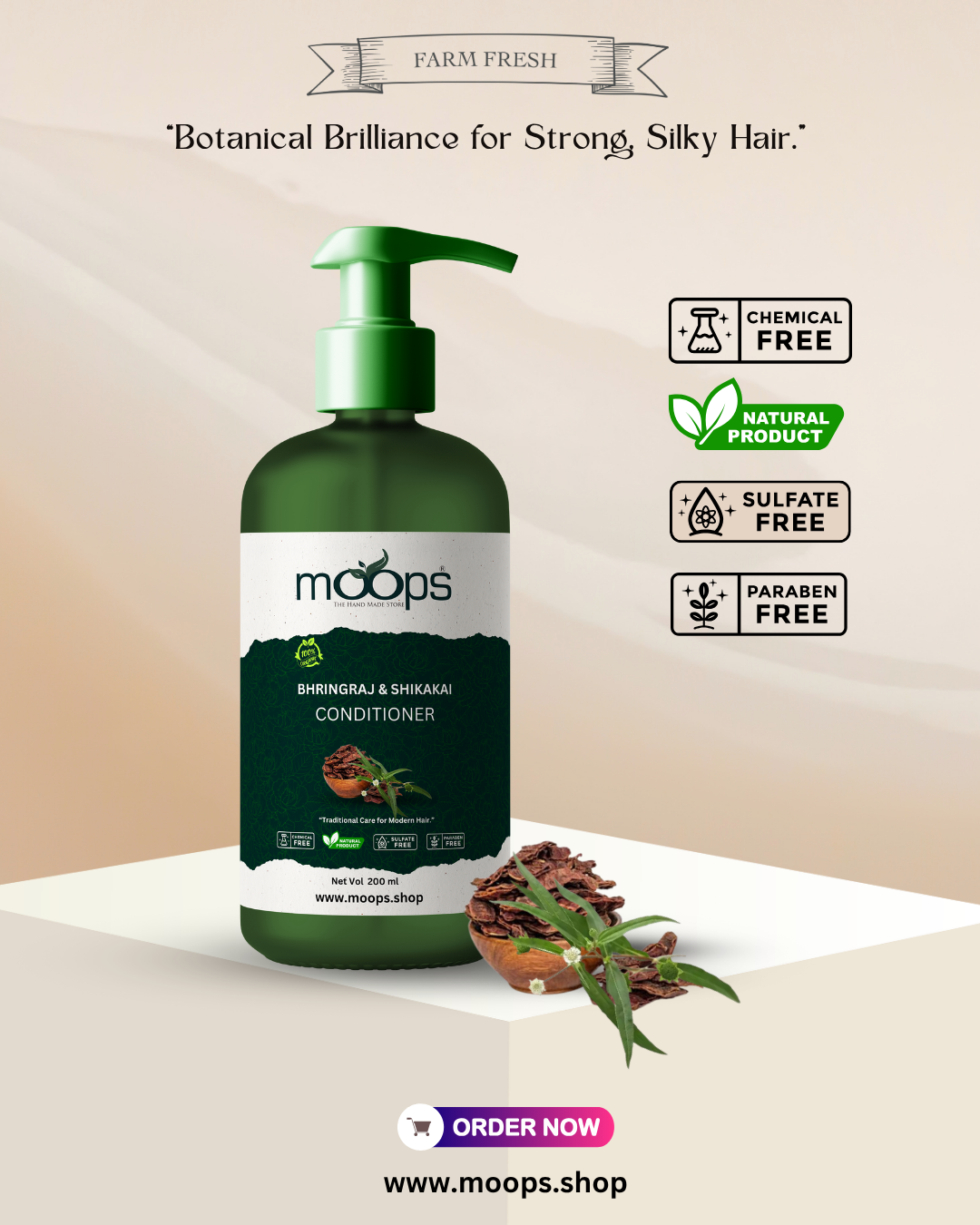 Moops Bhringraj & Shikakai Conditioner