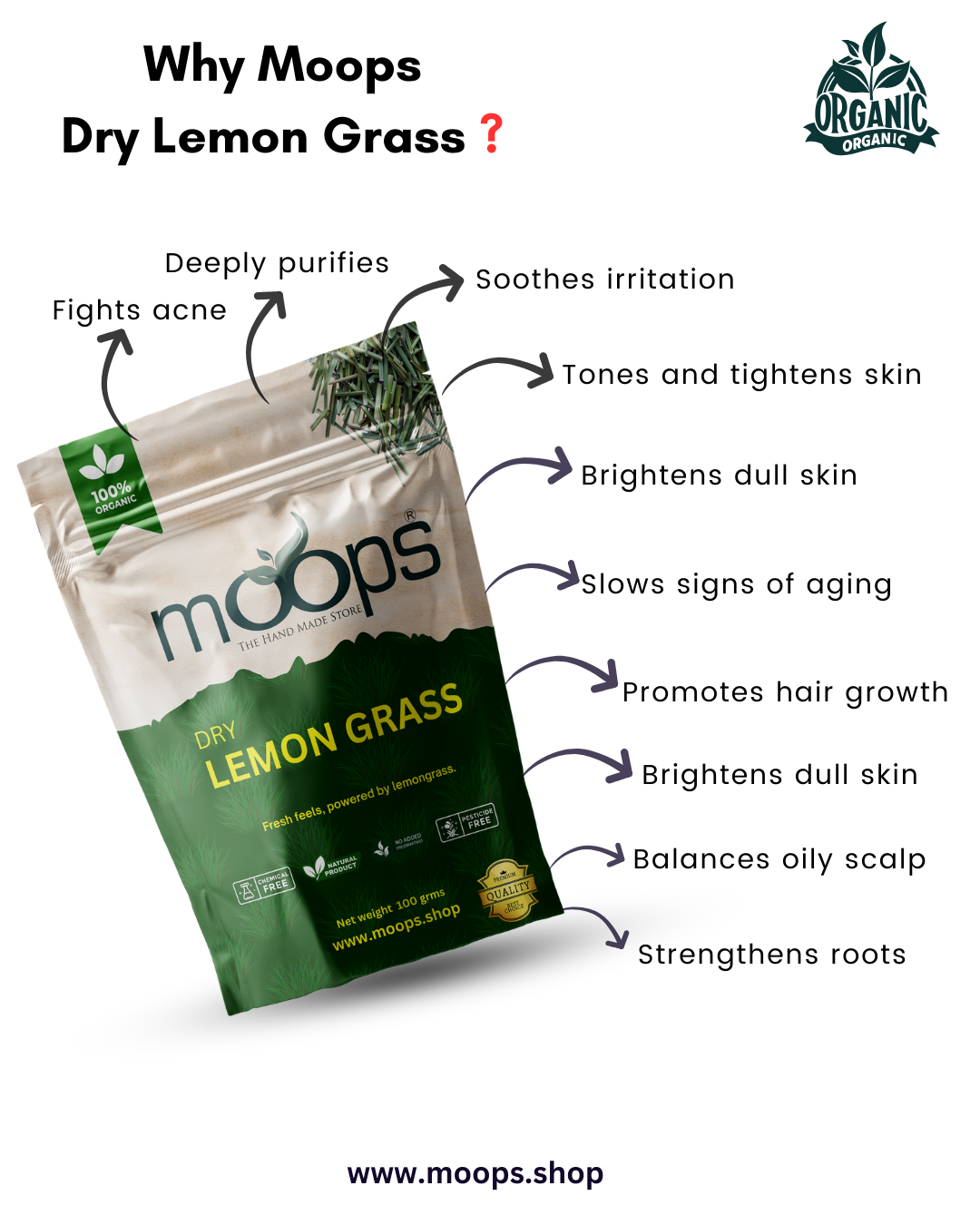 Moops Dried Lemongrass Leaves