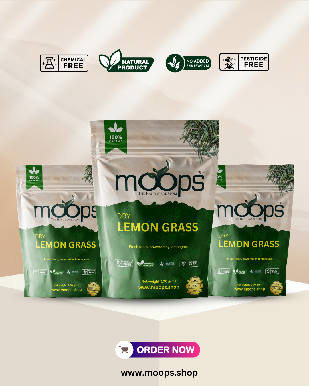 Moops Dried Lemongrass Leaves