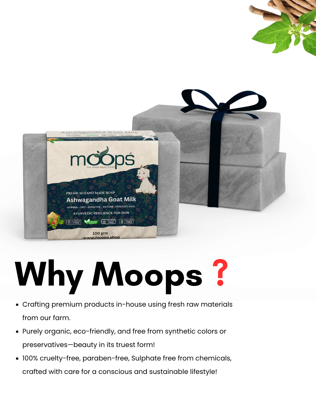 Moops Goat Milk Ashwagandha Premium Handmade Soap