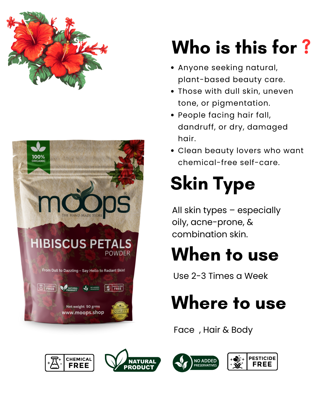 Moops Hibiscus Petal Powder