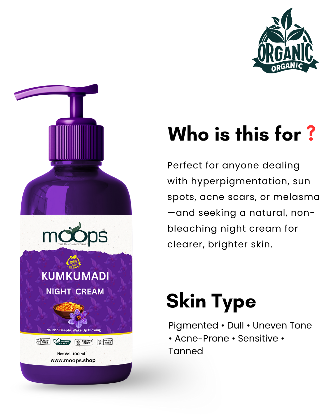 Moops Kumkumadi Night Cream
