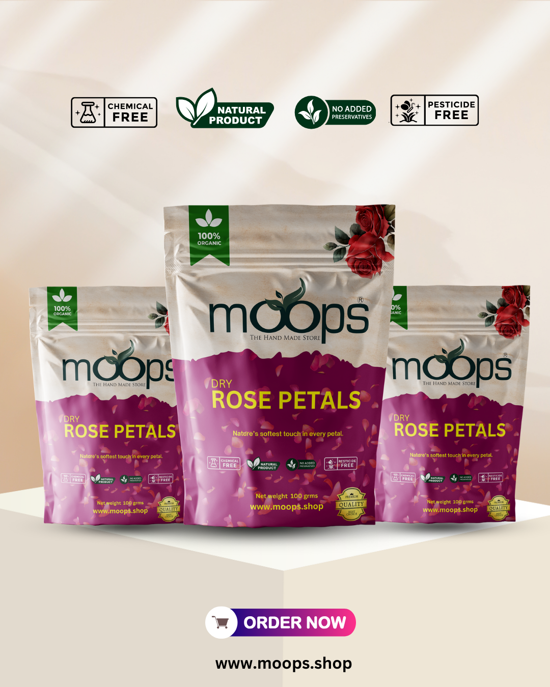 Moops Dried Rose Petals