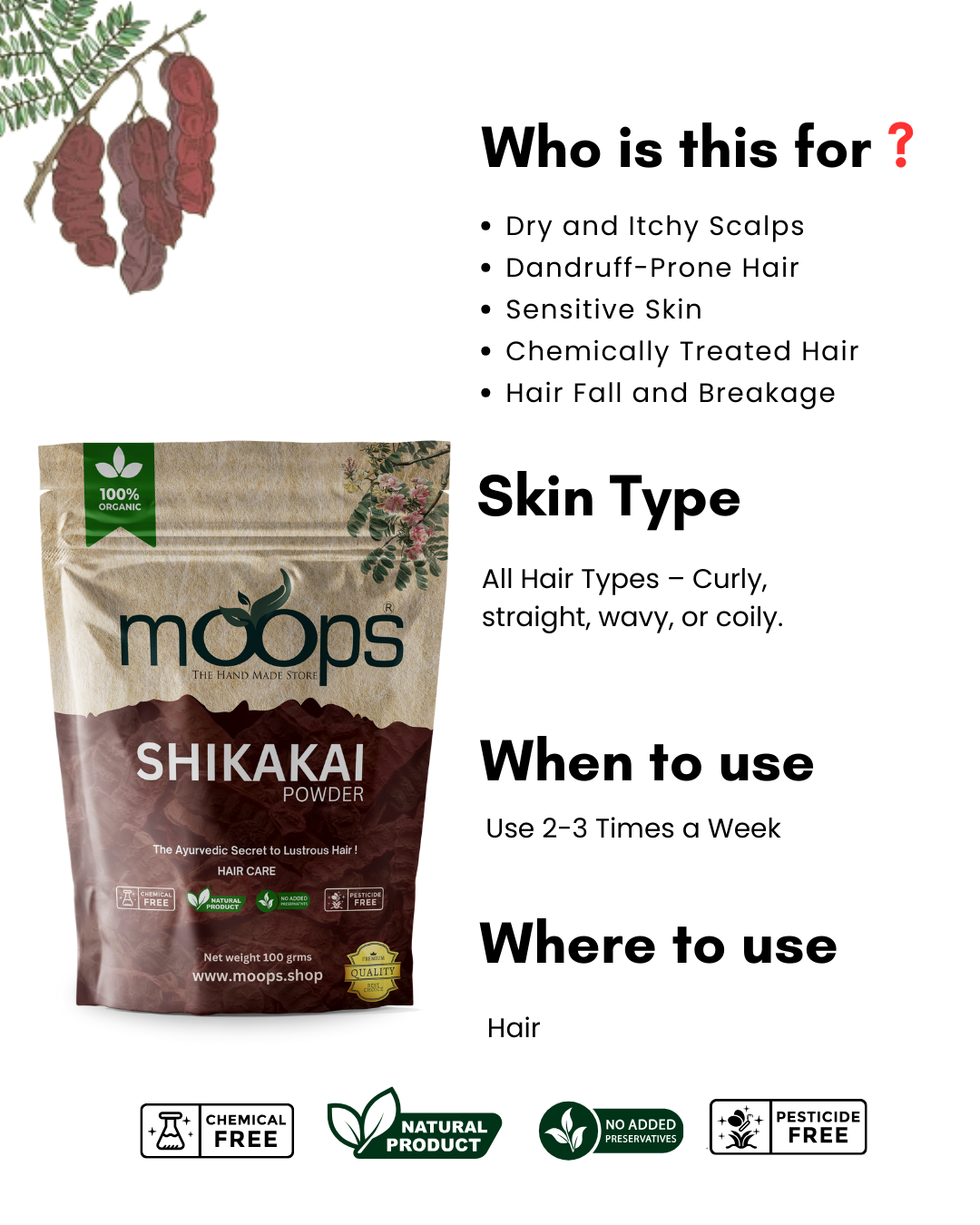 Moops Shikakai Powder