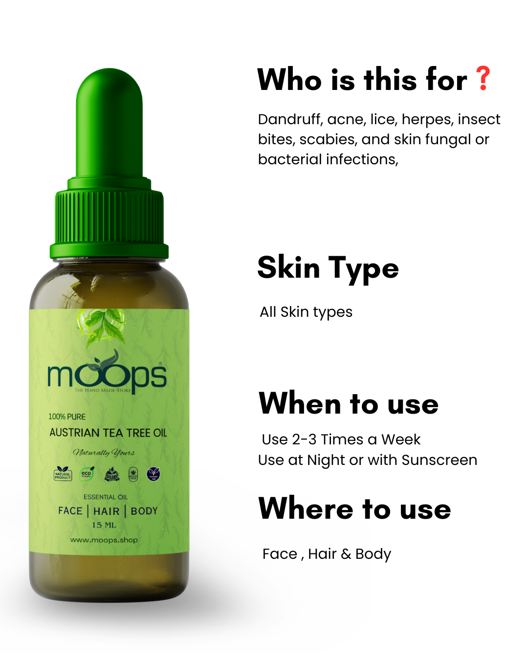 Moops Australian Tea Tree Oil