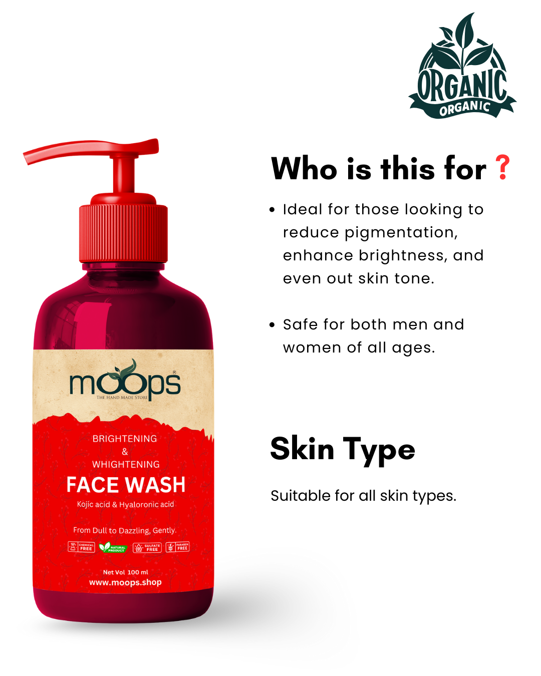 Moops Bright & White Face Wash