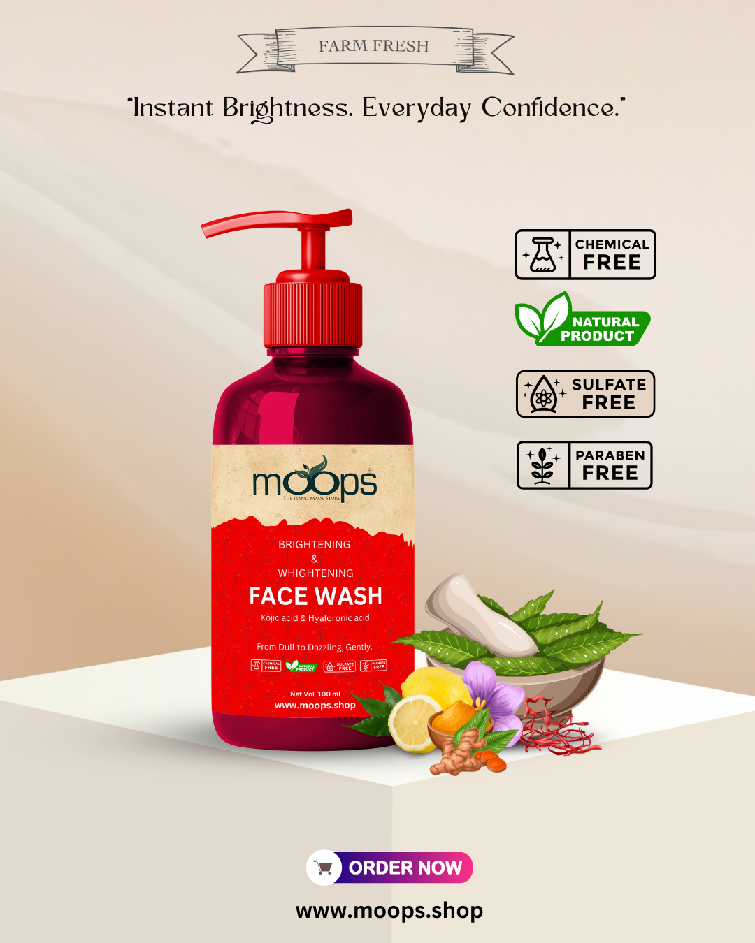 Moops Bright & White Face Wash